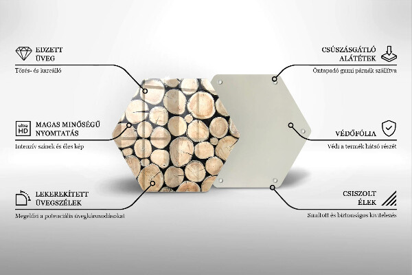 Steklena podloga za rezanje Lesena debla