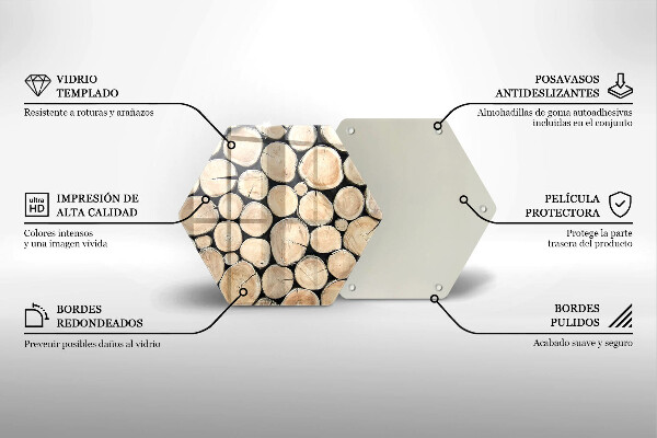 Steklena podloga za rezanje Lesena debla
