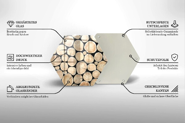 Steklena podloga za rezanje Lesena debla