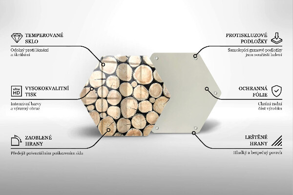Steklena podloga za rezanje Lesena debla