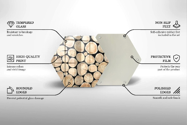 Steklena podloga za rezanje Lesena debla