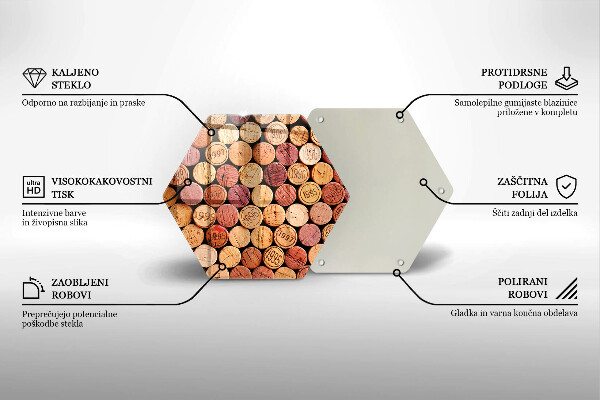 Steklena podloga za rezanje Vzorec vinskih zamaškov