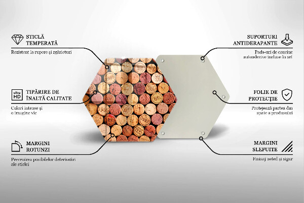 Steklena podloga za rezanje Vzorec vinskih zamaškov