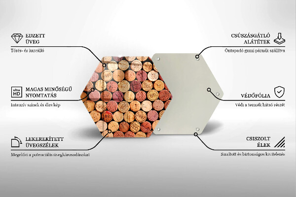 Steklena podloga za rezanje Vzorec vinskih zamaškov