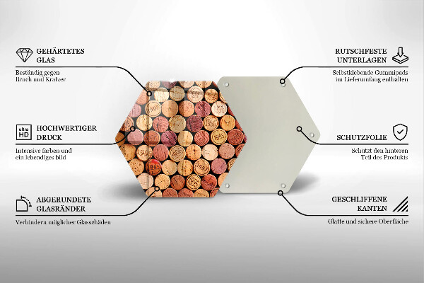 Steklena podloga za rezanje Vzorec vinskih zamaškov