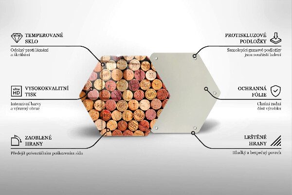 Steklena podloga za rezanje Vzorec vinskih zamaškov