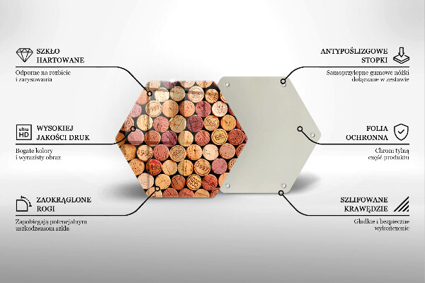 Steklena podloga za rezanje Vzorec vinskih zamaškov