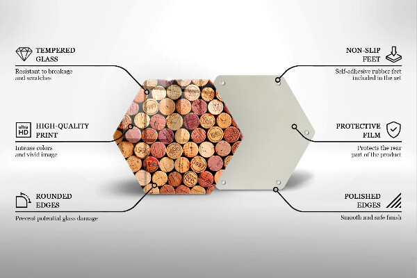 Steklena podloga za rezanje Vzorec vinskih zamaškov