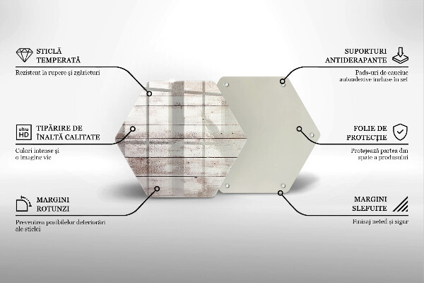 Steklena podloga za rezanje Stare lesene plošče