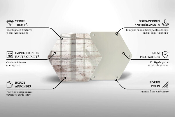 Steklena podloga za rezanje Stare lesene plošče