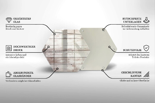 Steklena podloga za rezanje Stare lesene plošče