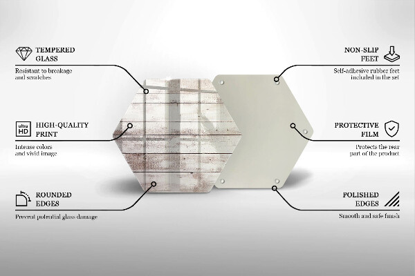 Steklena podloga za rezanje Stare lesene plošče