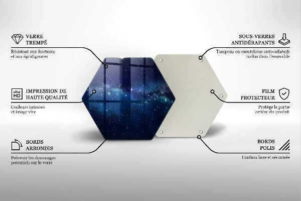 Steklena podloga za rezanje Vesolje in zvezde
