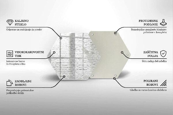 Steklena podloga za rezanje Stena iz opečne stene