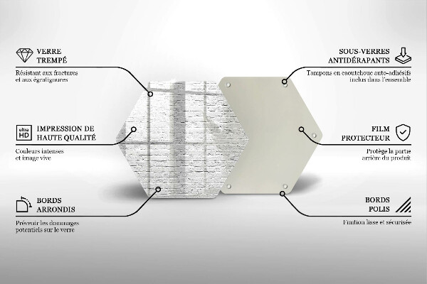 Steklena podloga za rezanje Stena iz opečne stene