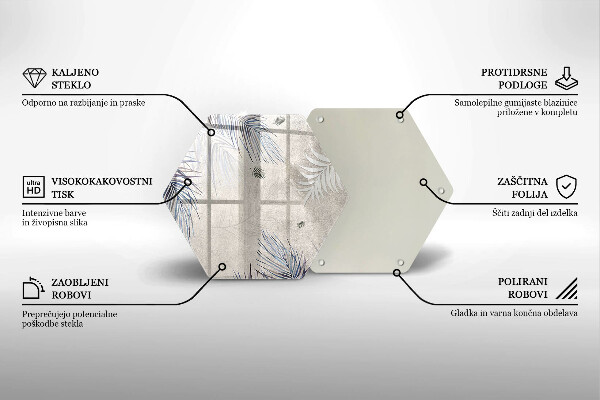 Steklena podloga za rezanje Subtilni listi