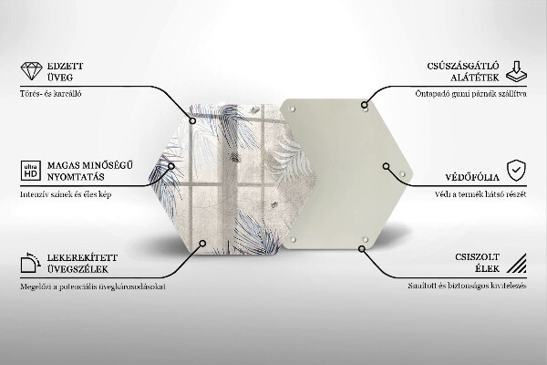 Steklena podloga za rezanje Subtilni listi