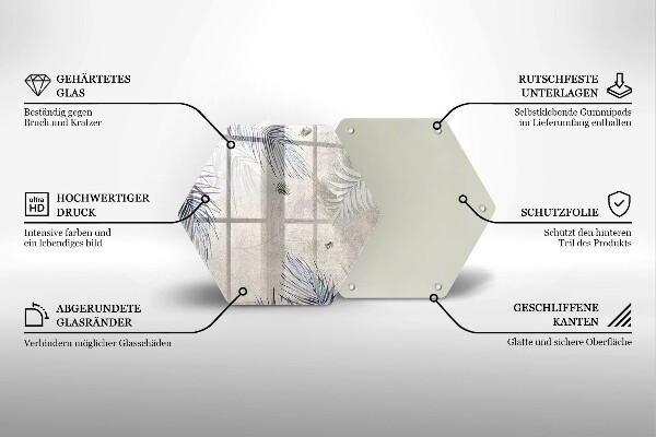 Steklena podloga za rezanje Subtilni listi