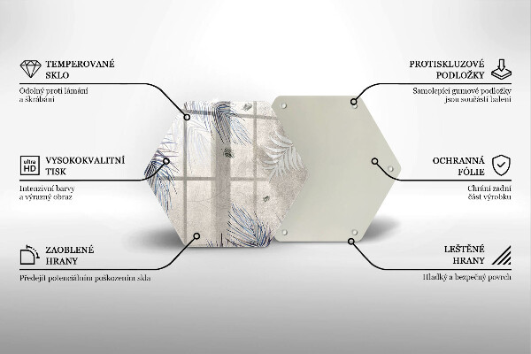 Steklena podloga za rezanje Subtilni listi