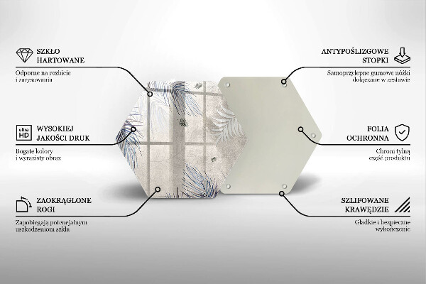 Steklena podloga za rezanje Subtilni listi