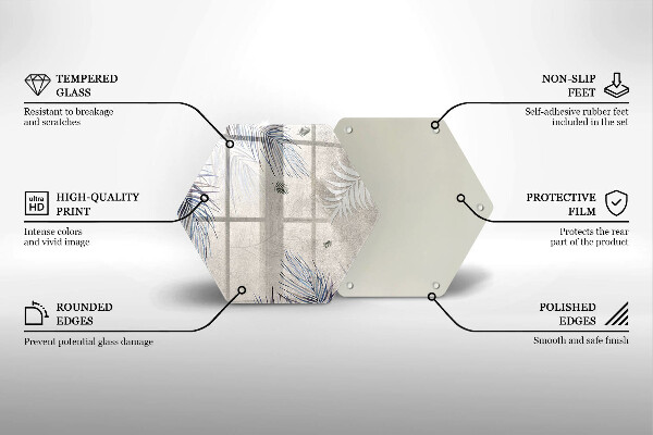 Steklena podloga za rezanje Subtilni listi