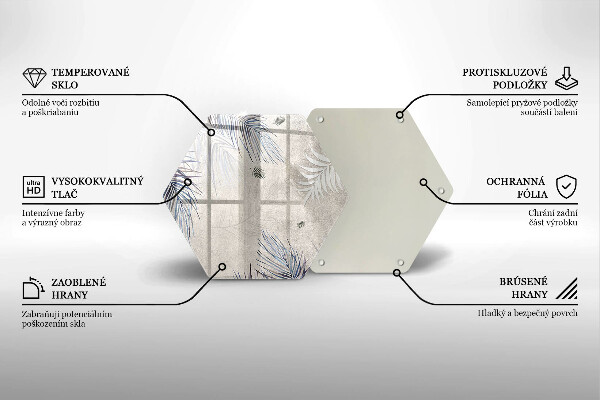 Steklena podloga za rezanje Subtilni listi