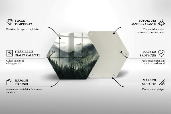 Steklena podloga za rezanje Gozdna in meglena pokrajina