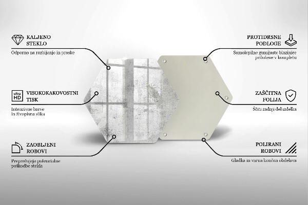 Steklena podloga za rezanje Tekstura betona