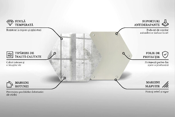 Steklena podloga za rezanje Tekstura betona