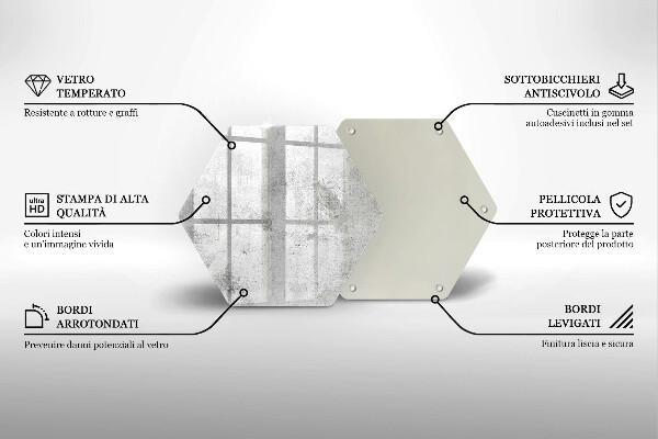 Steklena podloga za rezanje Tekstura betona