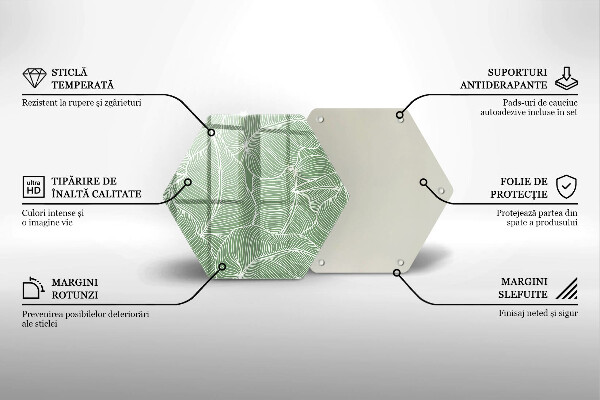 Steklena podloga za rezanje Linearni listi
