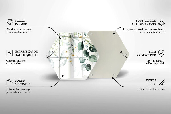 Steklena podloga za rezanje Akvarelne rastline