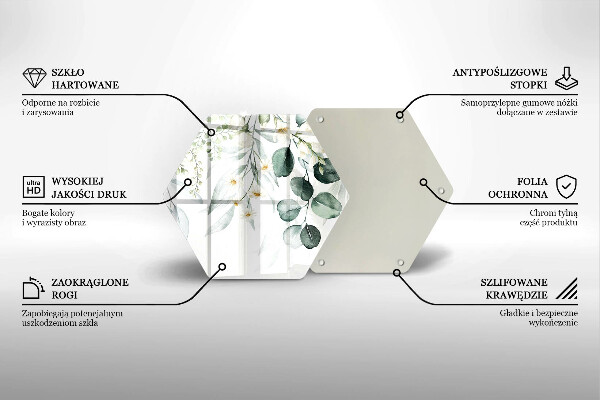 Steklena podloga za rezanje Akvarelne rastline