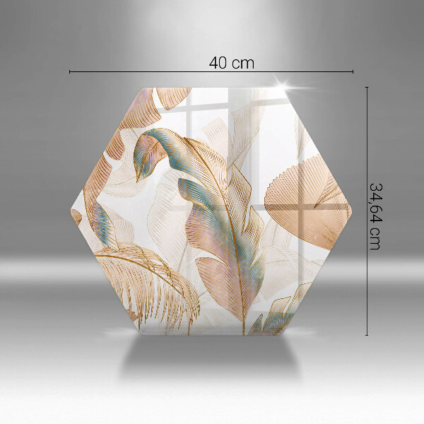 Steklena podloga za rezanje Boho perje in listi