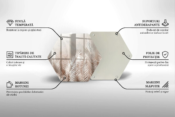 Steklena podloga za rezanje Boho rastlinski listi