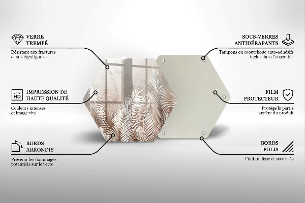 Steklena podloga za rezanje Boho rastlinski listi