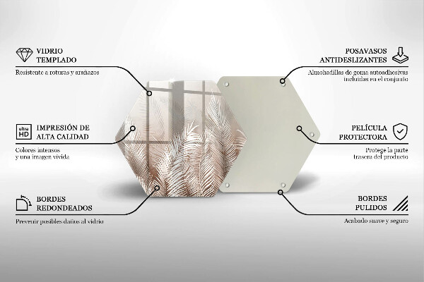 Steklena podloga za rezanje Boho rastlinski listi