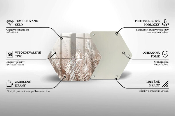 Steklena podloga za rezanje Boho rastlinski listi