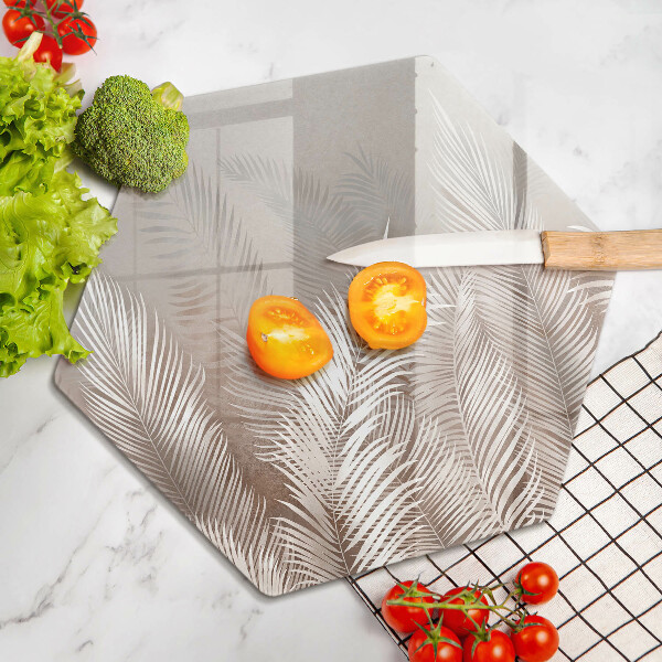 Steklena podloga za rezanje Boho rastlinski listi