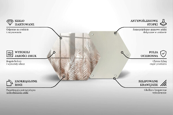 Steklena podloga za rezanje Boho rastlinski listi