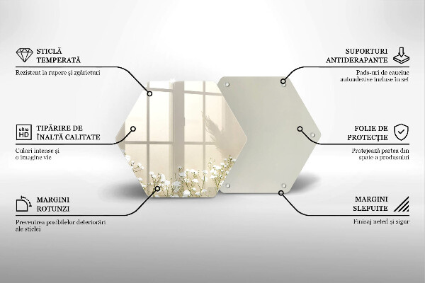 Steklena podloga za rezanje Boho rože iz mavca