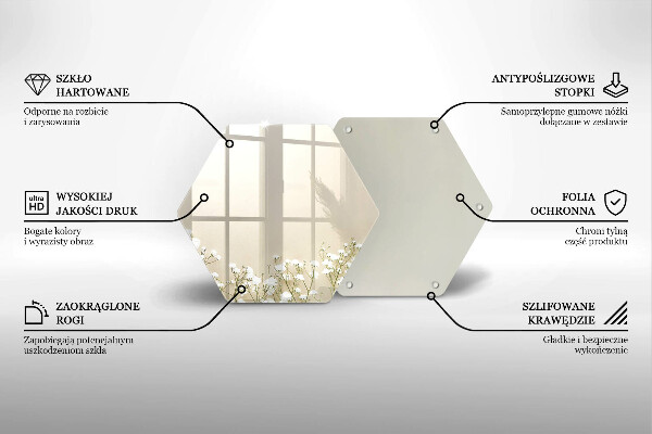 Steklena podloga za rezanje Boho rože iz mavca