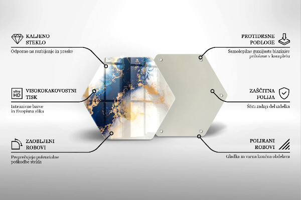 Steklena podloga za rezanje Abstrakcija z modro