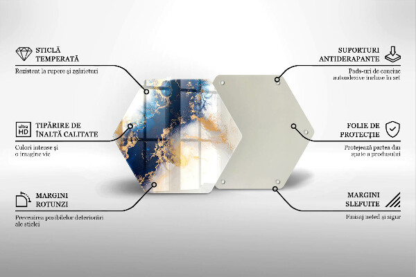 Steklena podloga za rezanje Abstrakcija z modro