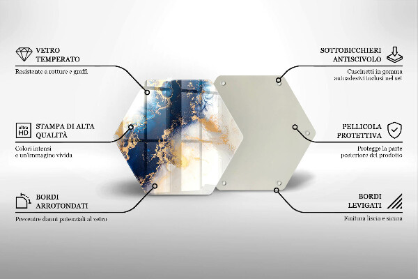 Steklena podloga za rezanje Abstrakcija z modro