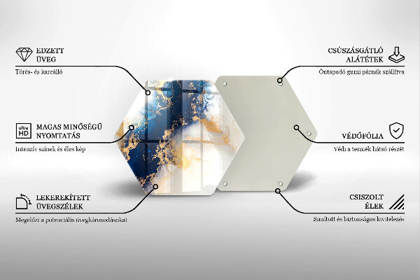 Steklena podloga za rezanje Abstrakcija z modro