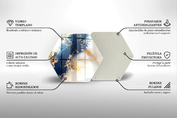 Steklena podloga za rezanje Abstrakcija z modro