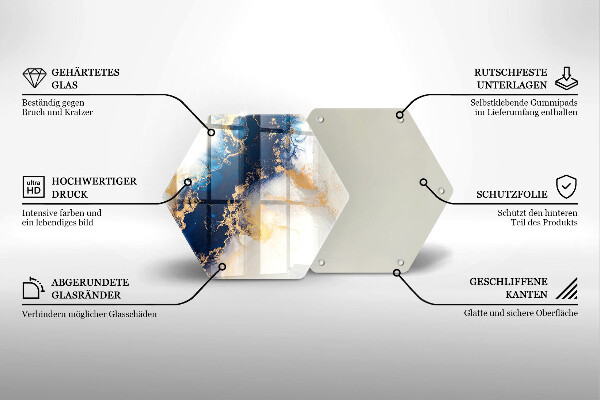 Steklena podloga za rezanje Abstrakcija z modro