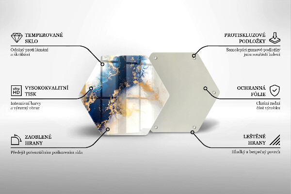 Steklena podloga za rezanje Abstrakcija z modro