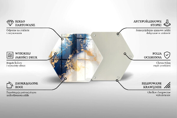 Steklena podloga za rezanje Abstrakcija z modro